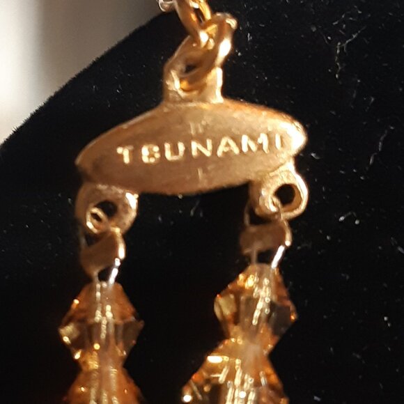 Tsumani Parure: Fire Opal Carnelian, Austrian Crystal and 18K Gold Plated Beads - Picture 7 of 13